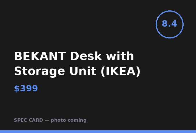 BEKANT Desk with Storage Unit (IKEA)
