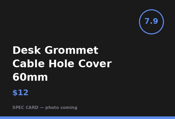 Desk Grommet Cable Hole Cover 60mm