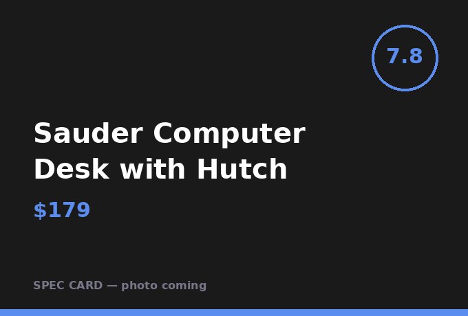 Sauder Computer Desk with Hutch